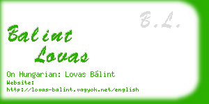 balint lovas business card